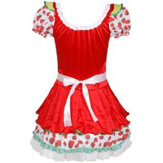 J429L Sexy Strawberry Shortcake Fancy Dress Maid Costume Size L  