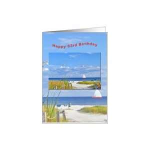  Birthday, 63rd, Beach and Ocean View Card Toys & Games