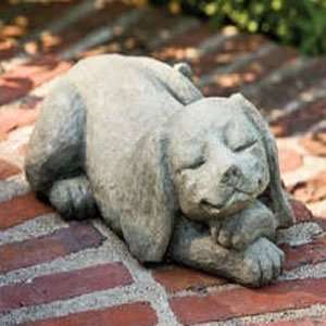  Cast Stone Animal   Complacent Dog   Natural Patio, Lawn & Garden
