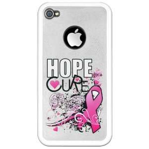   Clear Case White Cancer Hope for a Cure   Pink Ribbon 