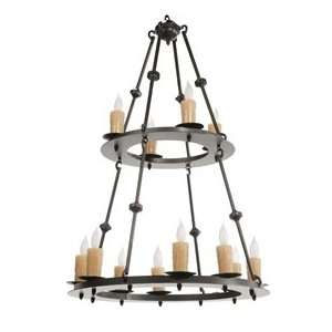   12 Light Two Tier Chandelier w/ Candle Drip Cover