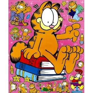 Garfield Large Cat sitting on school books Sticker Sheet 