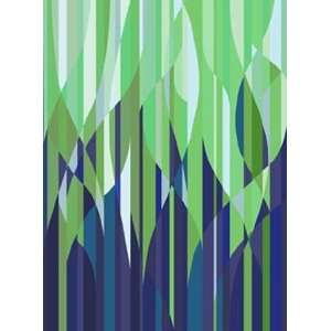  Flaming Stripes   Green Wall Mural