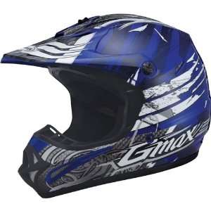 GMAX GM46X 1 Shredder Youth Off Road Motorcycle Helmet   Blue/White 