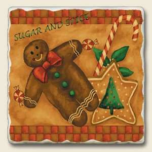 Gingerbread Tumbled Stone Coaster Set 