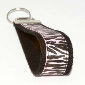  Zebra Print 6   Black   Keychain Key Fob Ring Wristlet Automotive