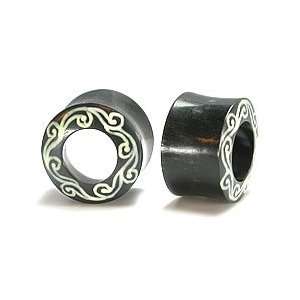 TRIBAL INLAY Natural Horn Tunnel Eyelet Body Jewelry   Price Per 1 