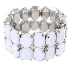  Faceted White Stone Stretch Bracelet West Coast Jewelry 