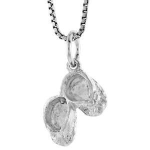    Sterling Silver 9/16 in. (15mm) Tall Baby Booties Pendant Jewelry