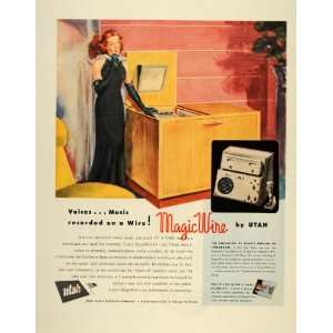  1945 Ad Utah MagicWire Recording Wire Spool Recorder 