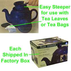 Easy Steeper 2 Cup Teapots,Blue Stoneware Tea Pot,New  