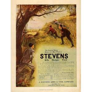 1905 Ad J Stevens Rifle Shotgun Piston Boys Hunting   Original Print 