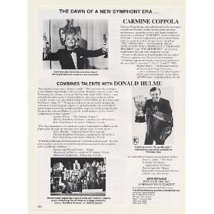  1986 Carmine Coppola Donald Hulme Photo Booking Print Ad 