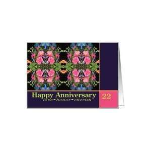  Anniversary 22 Carnation Daisy Polka Dot Bouquet Card 