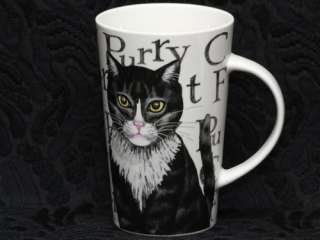This is new KENT POTTERY porcelain tall mug in the FURRY PURRY BLACK 