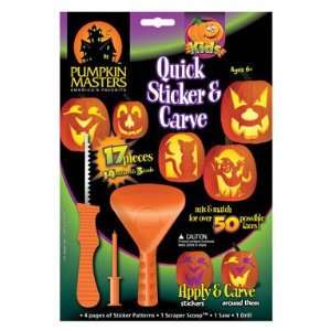  Kids Quick Sticker and Carve Pumpkin Decorating Kit (17 