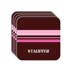 Personal Name Gift   STAUFFER Set of 4 Mini Mousepad Coasters (pink 