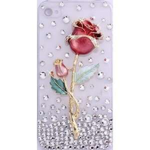   3d Rose Bling Rhinestone Transparent Rose Iphone 4s Case Toys & Games