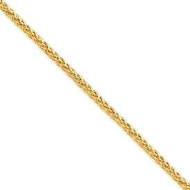 14k Solid Yellow Gold Wheat Pendant Necklace Chain 16 2mm 2.4 grams 