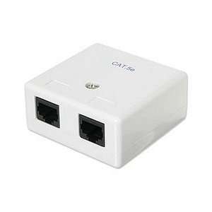  External RJ45 CAT 5E Wall Jack, Double Electronics