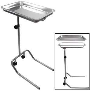 Center Post Mayo Stand W/ Stainless Steel Tray U Shaped Rolling Base 