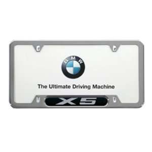 BMW X5 LICENSE PLATE FRAME, POLISHED STAINLESS STEEL