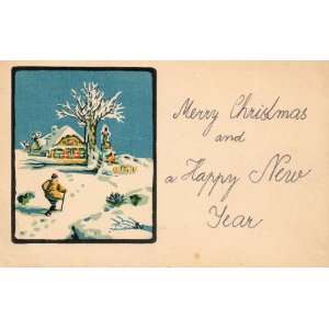 European Vintage Merry Chritmas and a Happy New Year (written in 