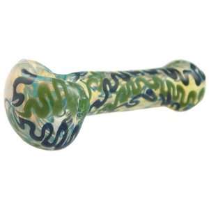   Changing Pyrex Glass Pipe w/ blue and green squiggles 