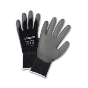 Gray Premium Polyurethane Palm Coated Work Gloves With 15 Gauge Nylon 