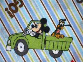 New Disney Mickey Mouse Pluto Cartoon Car Fabric BTY  