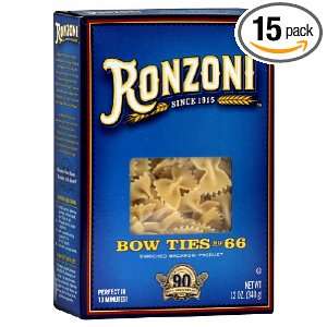 Ronzoni Bow Ties, 12 Ounce (Pack of 15)  Grocery & Gourmet 