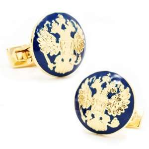  Gold and Royal Blue Double Eagle Royal Insignia Cufflinks 
