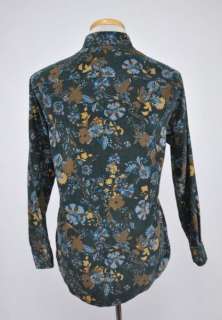   Ermenegildo Zegna Floral Print Corduroy Casual Shirt US M EU 50  