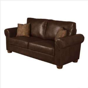  Handy Living Oxford Sofa Renu Brown w/Paisley Pillows 