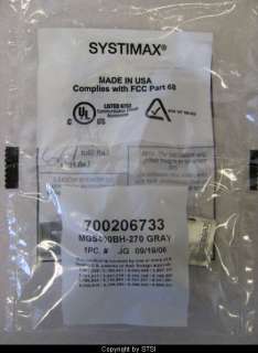 Systimax GigaSpeed XL MGS400BH 270 Cat6 Jack Gray ~STSI  