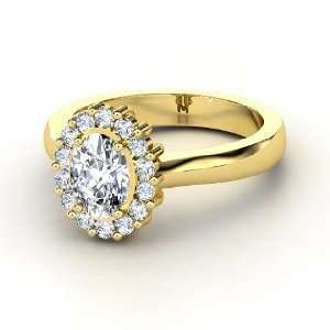 Princess Kate Ring, Oval Diamond 14K Yellow Gold Ring