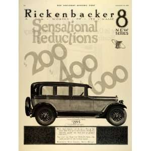  1925 Ad Rickenbacker Vertical 8 Superfine New Series Motor 