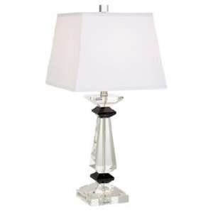    Black and Clear Crystal Column Table Lamp