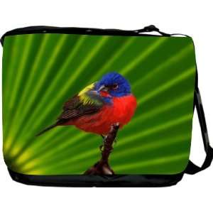 Rikki KnightTM Colored Bird on Green Background Messenger Bag   Book 