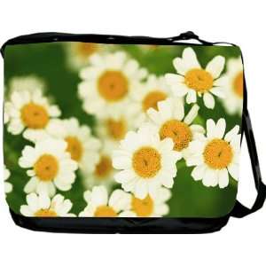 com Rikki KnightTM White Yellow Flowers on Green Messenger Bag   Book 