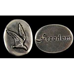  FREEDOM BIRD BLESSING   PEWTER   POCKET COIN (MADE IN 