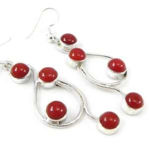  Silver loops Charmes red onyx. Jewelry