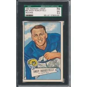 ANDY ROBUSTELLI 1952 Bowman Large RC Card #85   SGC 70  