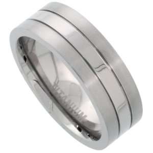   Wedding Band Ring Stripe Center (Available in Sizes 7 to14) size 14