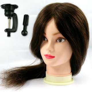TRAINING HEAD 100% Human Real Hair 18 Long Hairdressing Salon 