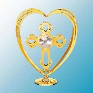  Cross in Heart on Stand Ornament