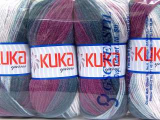 Lot of 4 x 100gr Skeins KUKA BABY MAGIC Hand Knitting Yarn Black 