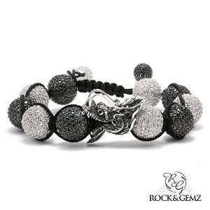  ROCK & GEMZ Sterling Silver Dragon Black & White CZ Jabari 
