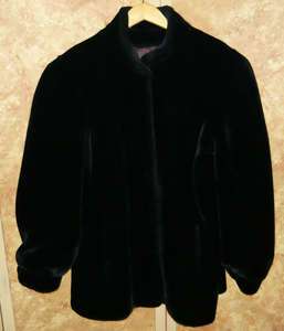 Beautiful Ladies Super Soft Black Faux Fur Coat Large  