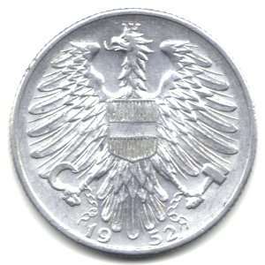  1952 Austria 5 Schilling Coin KM#2879 
